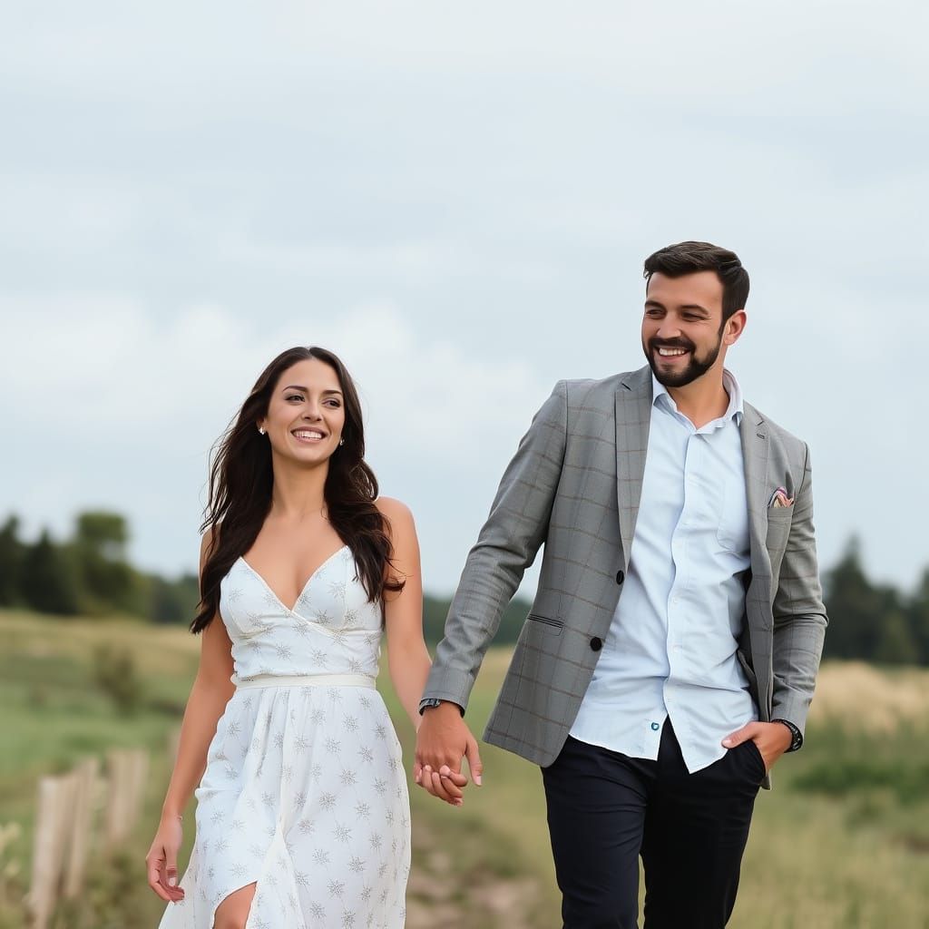 Woman and Man Holding Hands