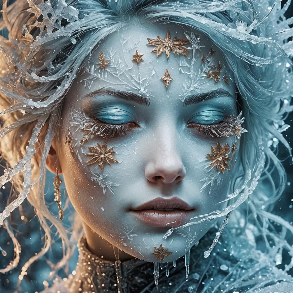 Gothic Girl's Frozen Happiness in Monochromatic Fluxus