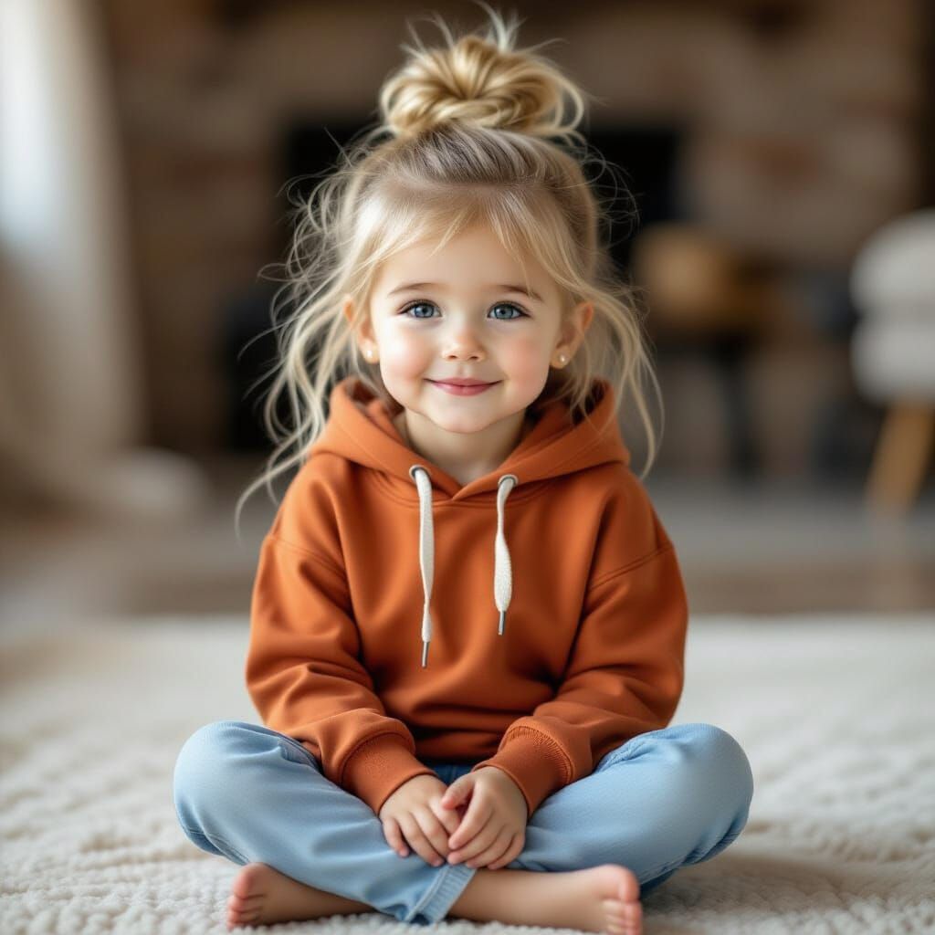 Young Girl With Blue Streaked Hair in Digital Painting Style