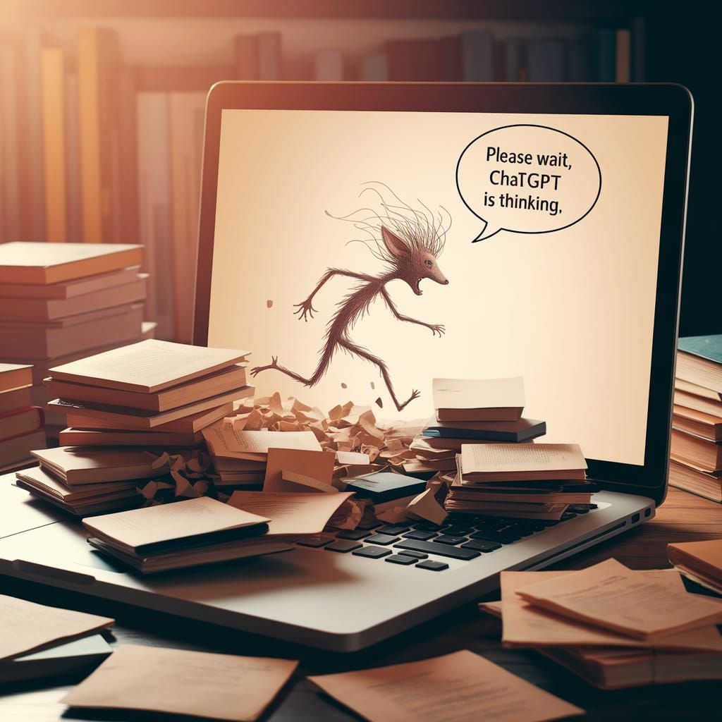 Glowing Laptop Reveals Confused, Stick-Like Creature in Whim...