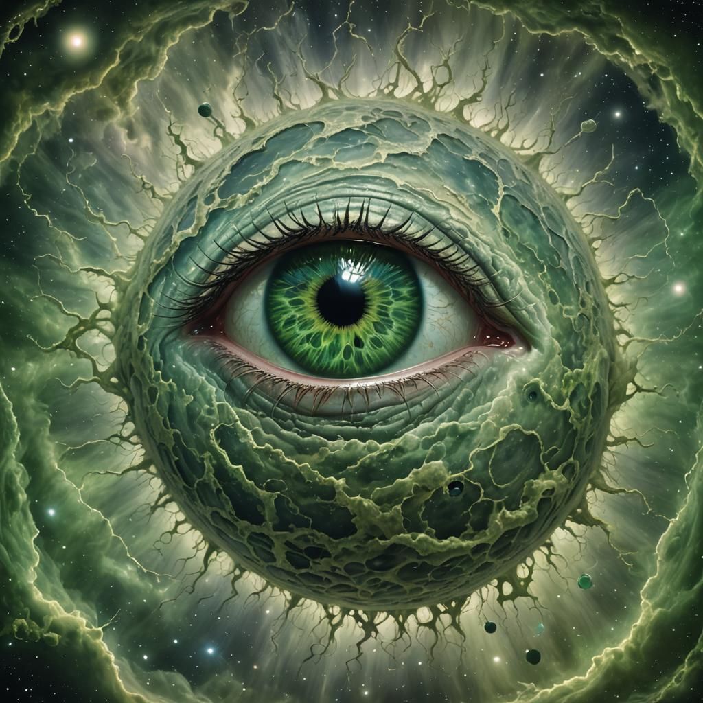 Effluvium Cloud Encasing a Green Eyeball