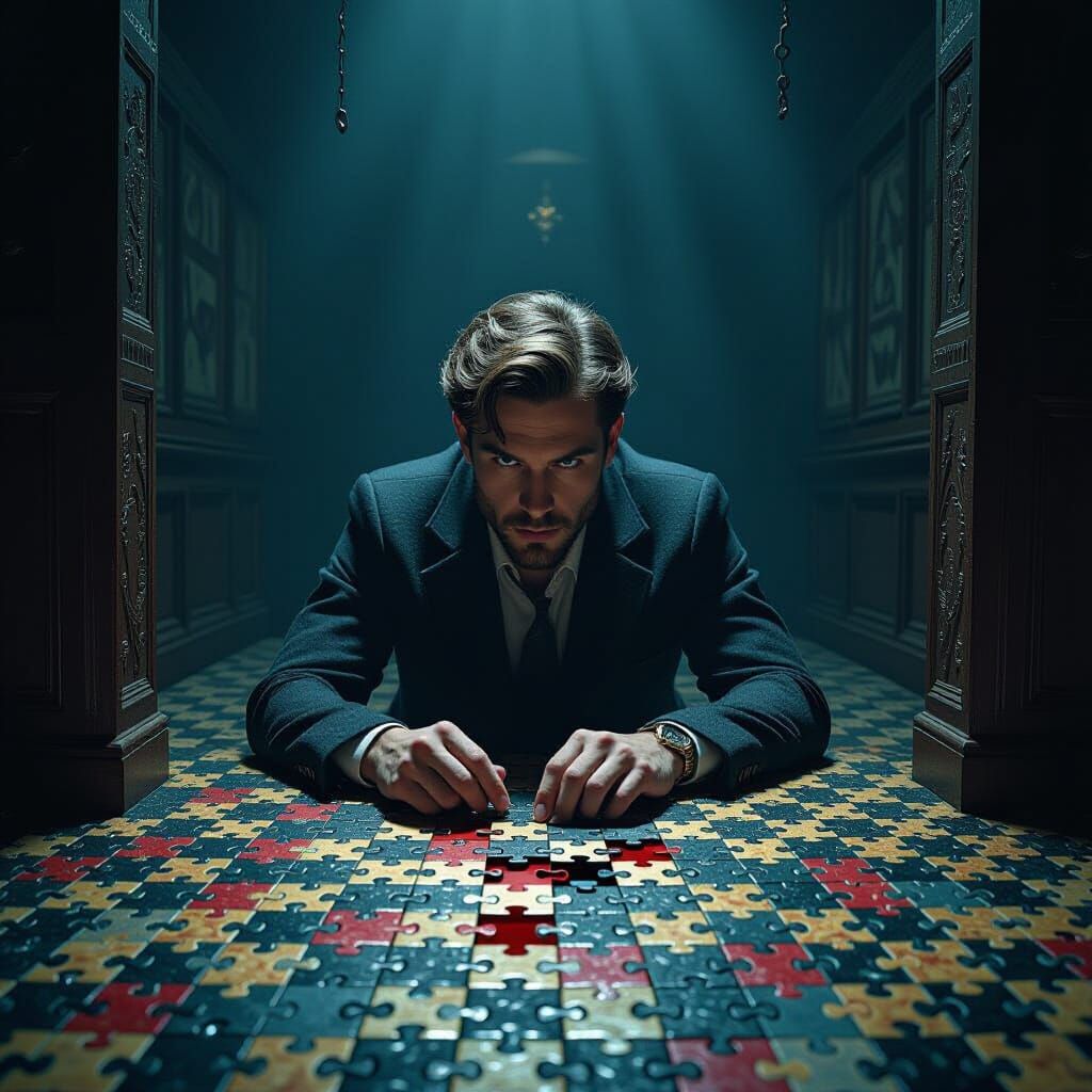 Trapped: Jigsaw Puzzle in Dark, Escher-Giger Style