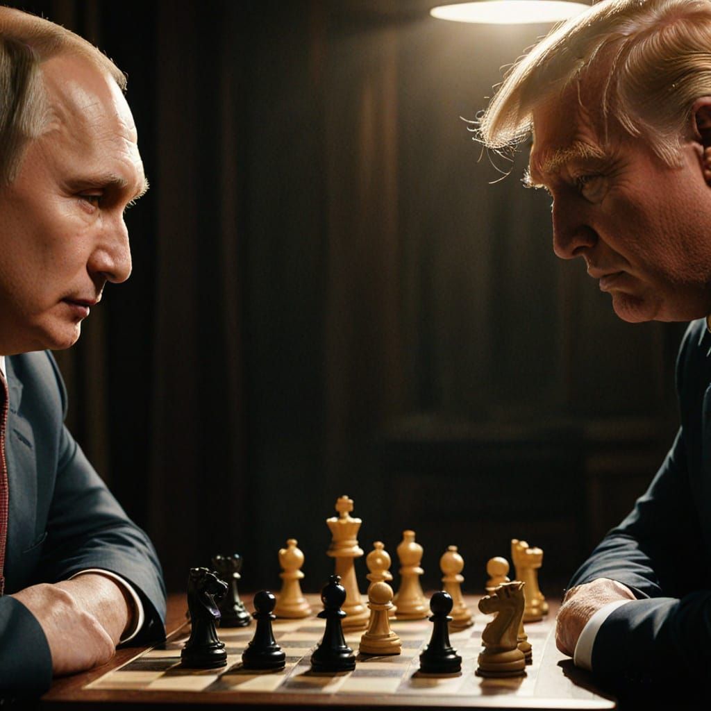 Putin and Trump Play Chess in Film Noir Style