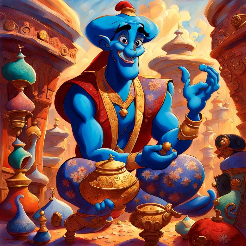 Genie from Aladdin Explores the World