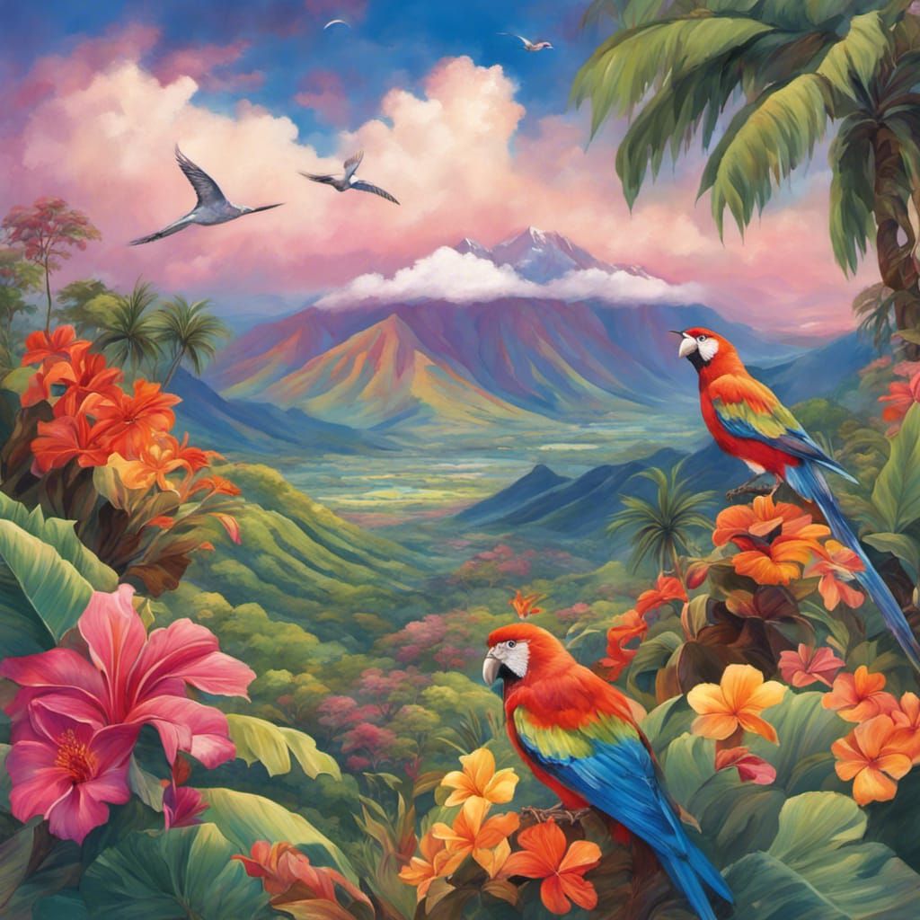 Vibrant Snow-Capped Mountains of Hawaii