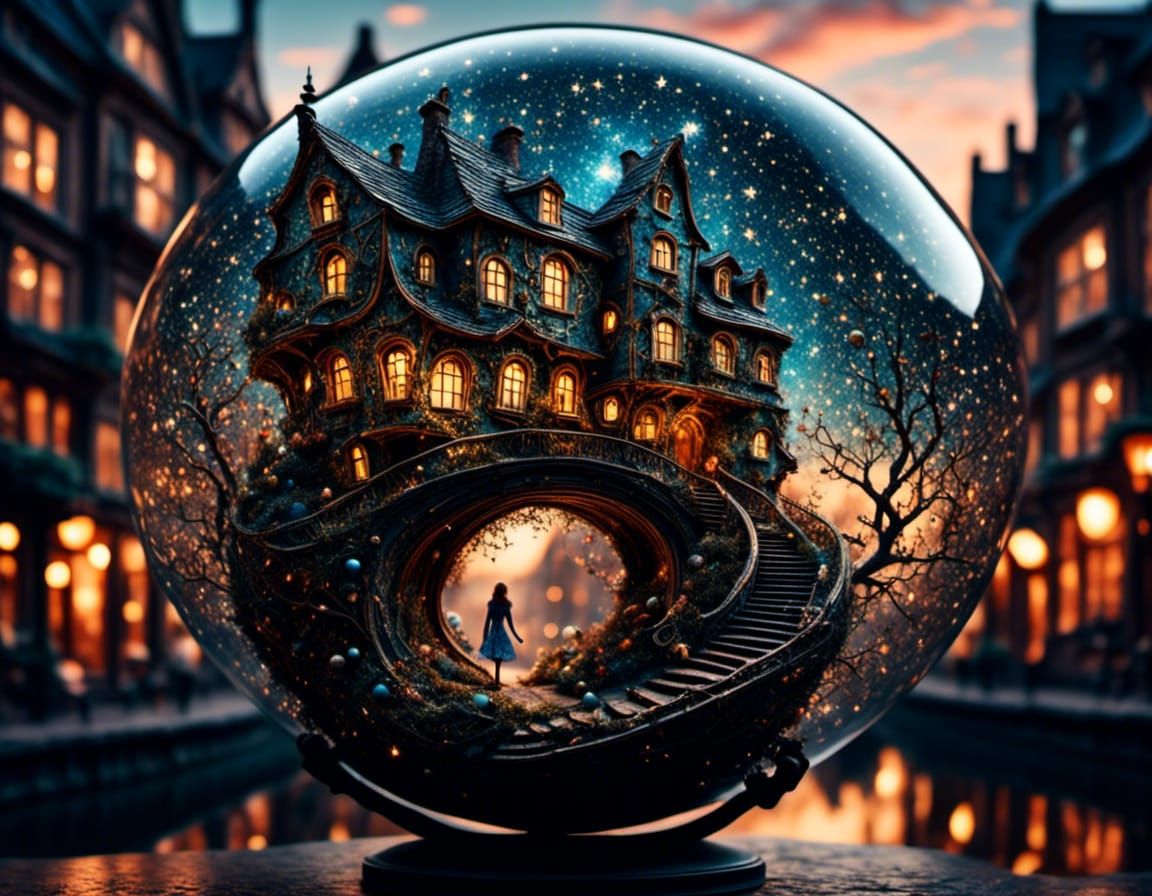 Magical Starry Eyeball Adventure in Surreal Style