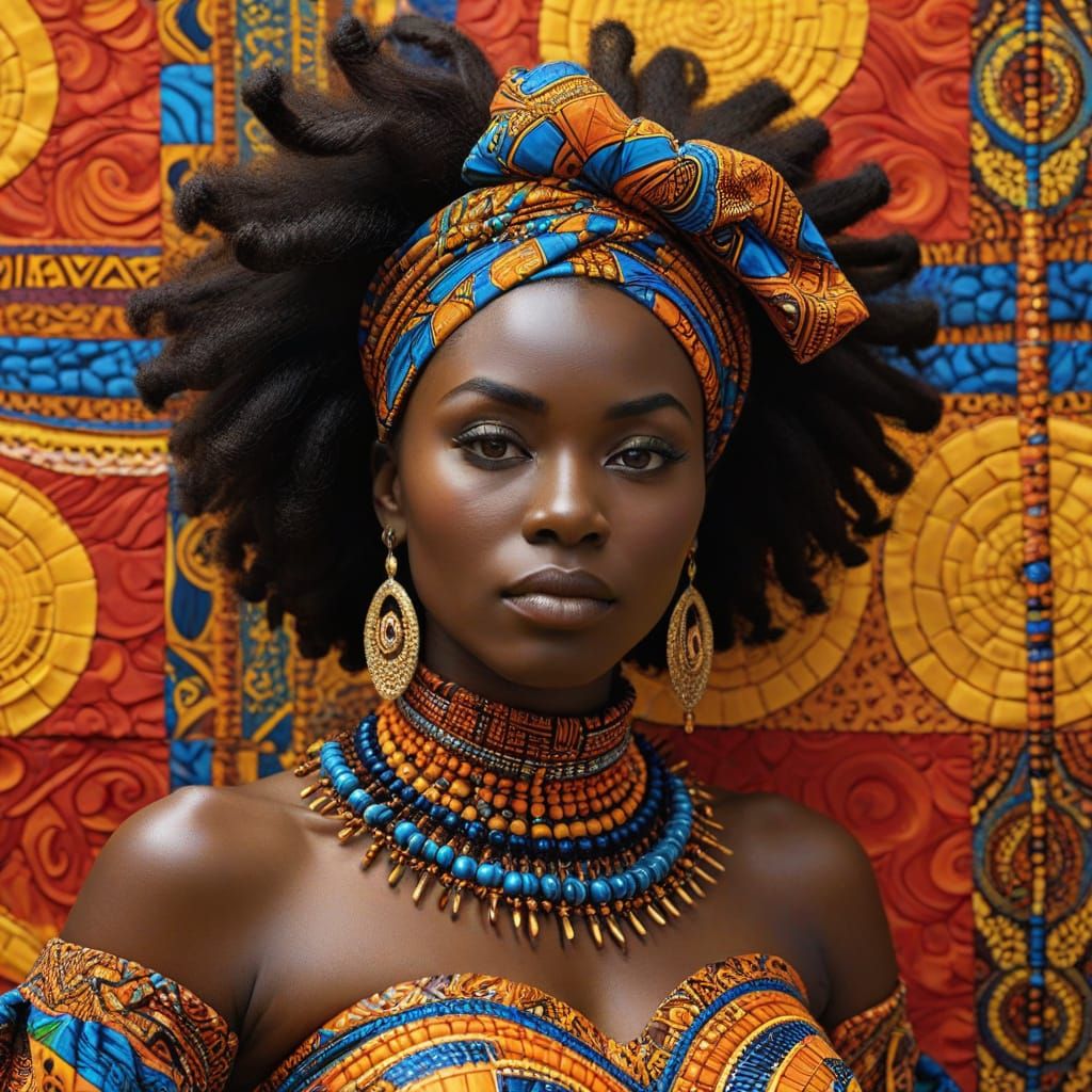 African Fauvism: Portrait of Woman with Amber Eyes