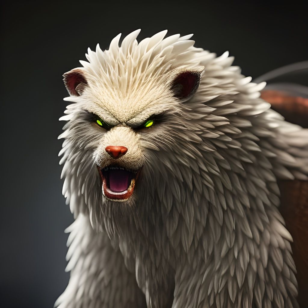 Happy Yeti Portrait in Digital Graffiti Art Style