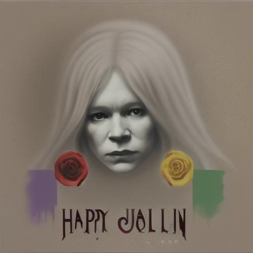 Ethereal Pale Head of a Happy Ghostly Figure