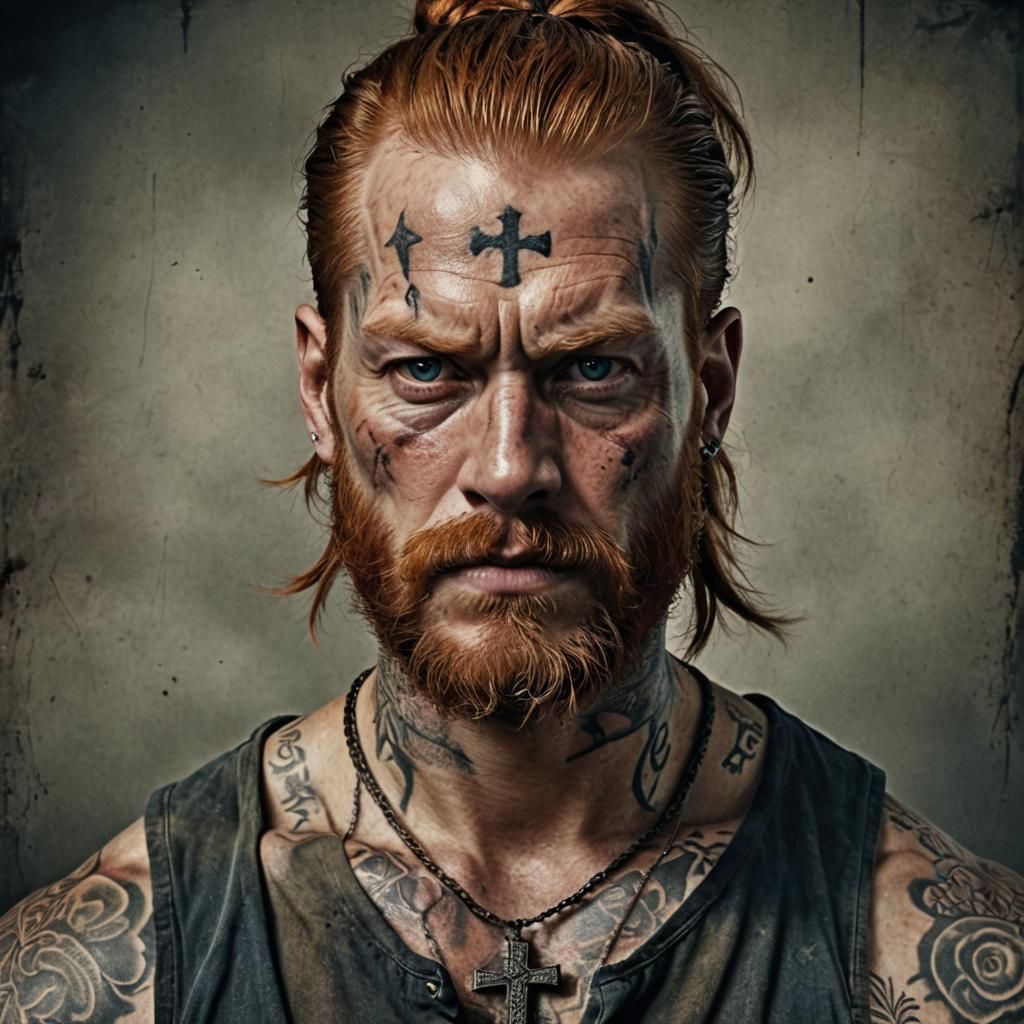 Hyperrealistic Image of Man Nailed to Cross