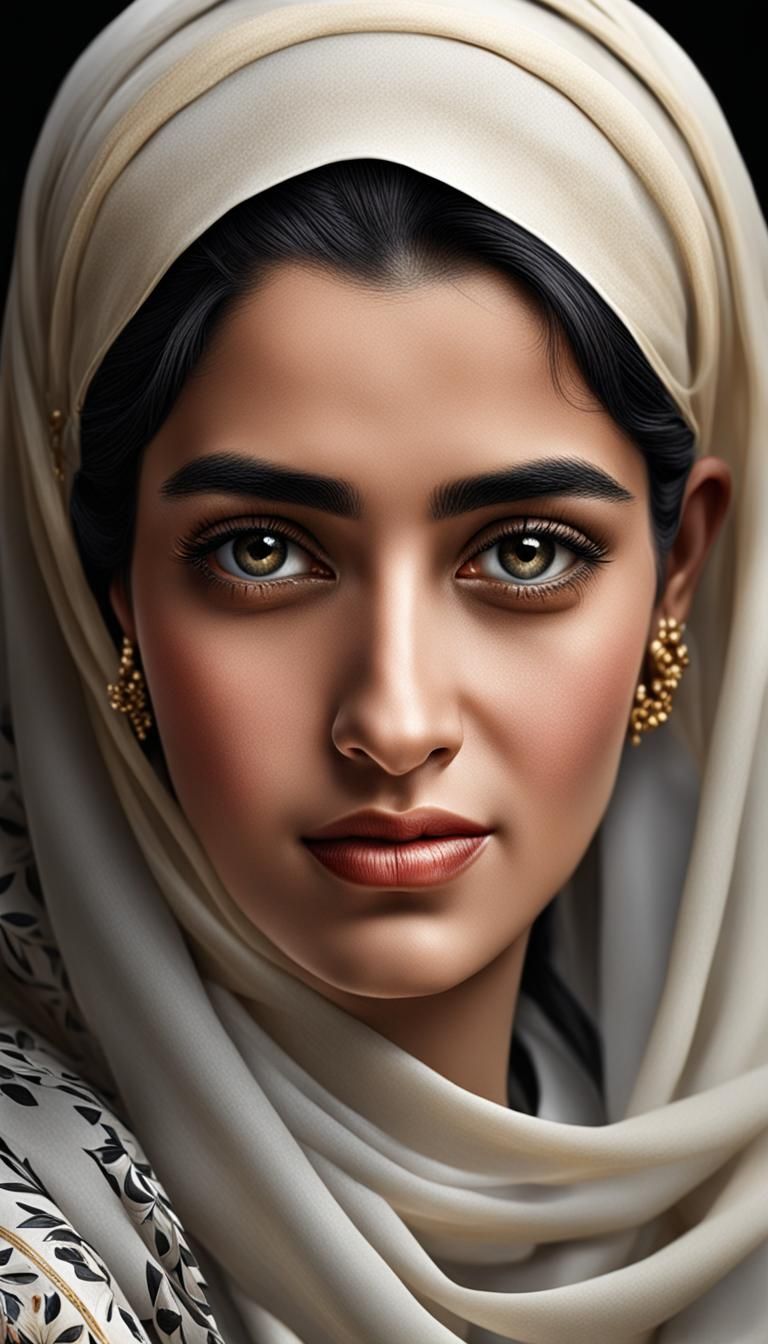Hyperrealistic Portrait of a Bahraini Woman