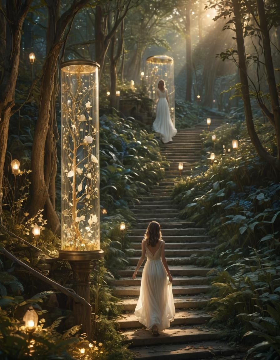 Miniature World in Glass Lamp: Fantasy Concept Art