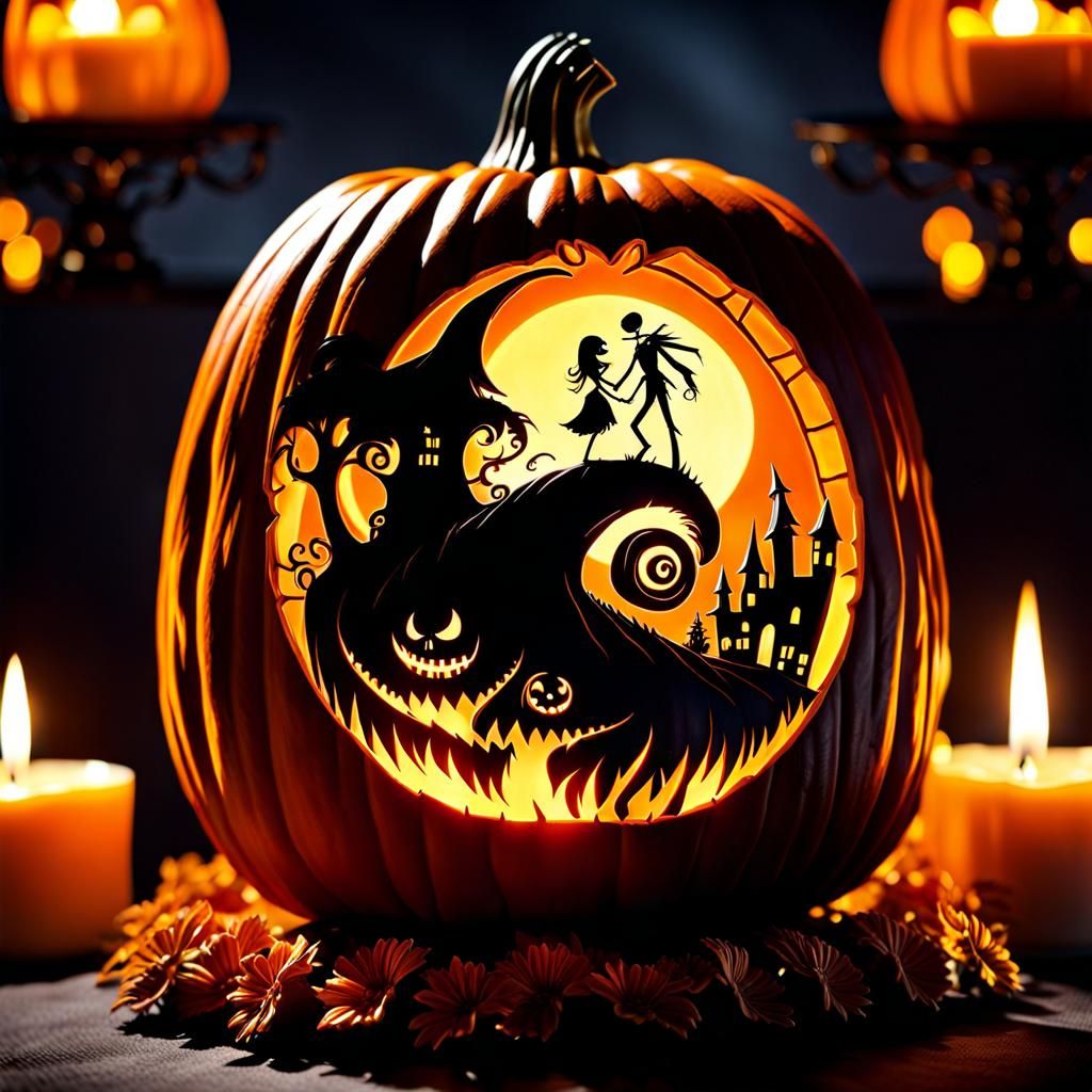 Jack and Sally Pumpkin Carving: Nightmare Before Christmas