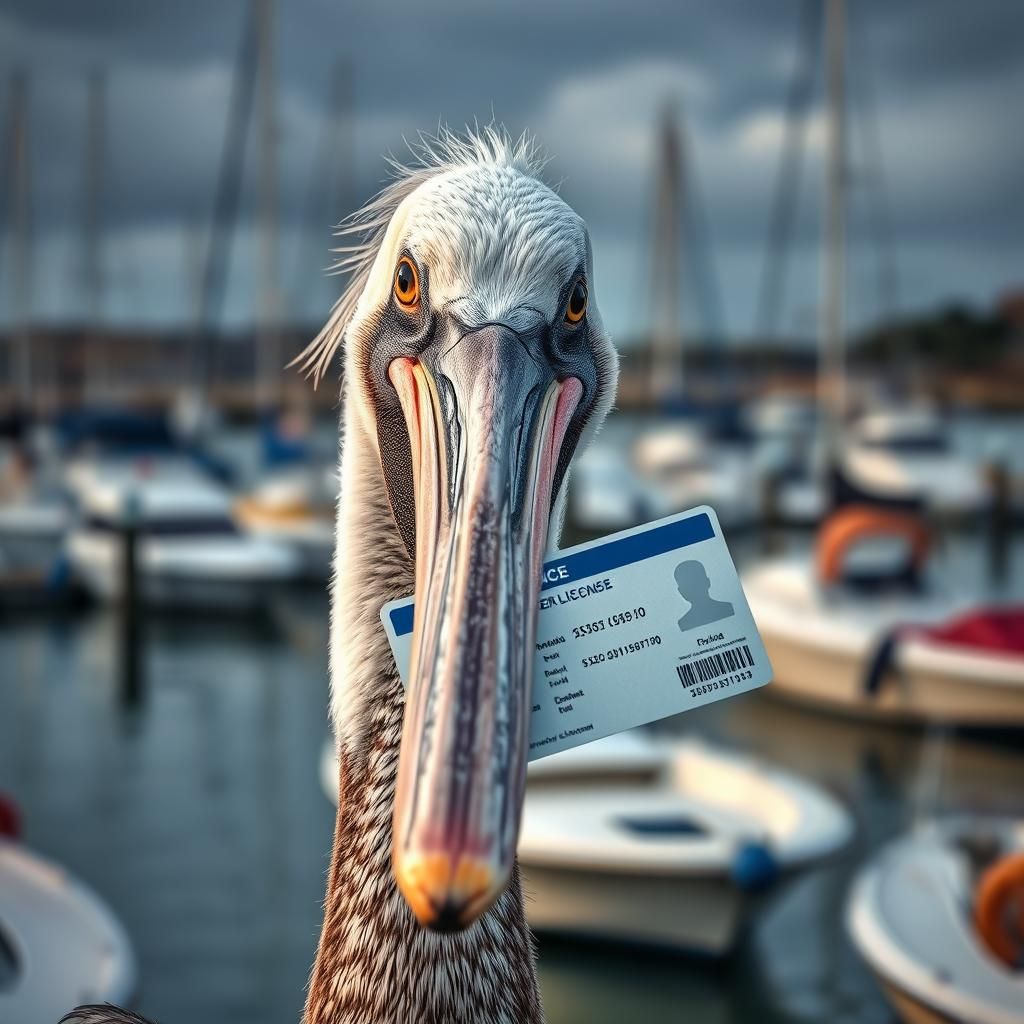 Pelican Driver's License in Hyperrealistic Detail
