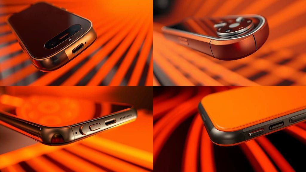 Orange Phone Edge Close-Up with Dramatic Lighting