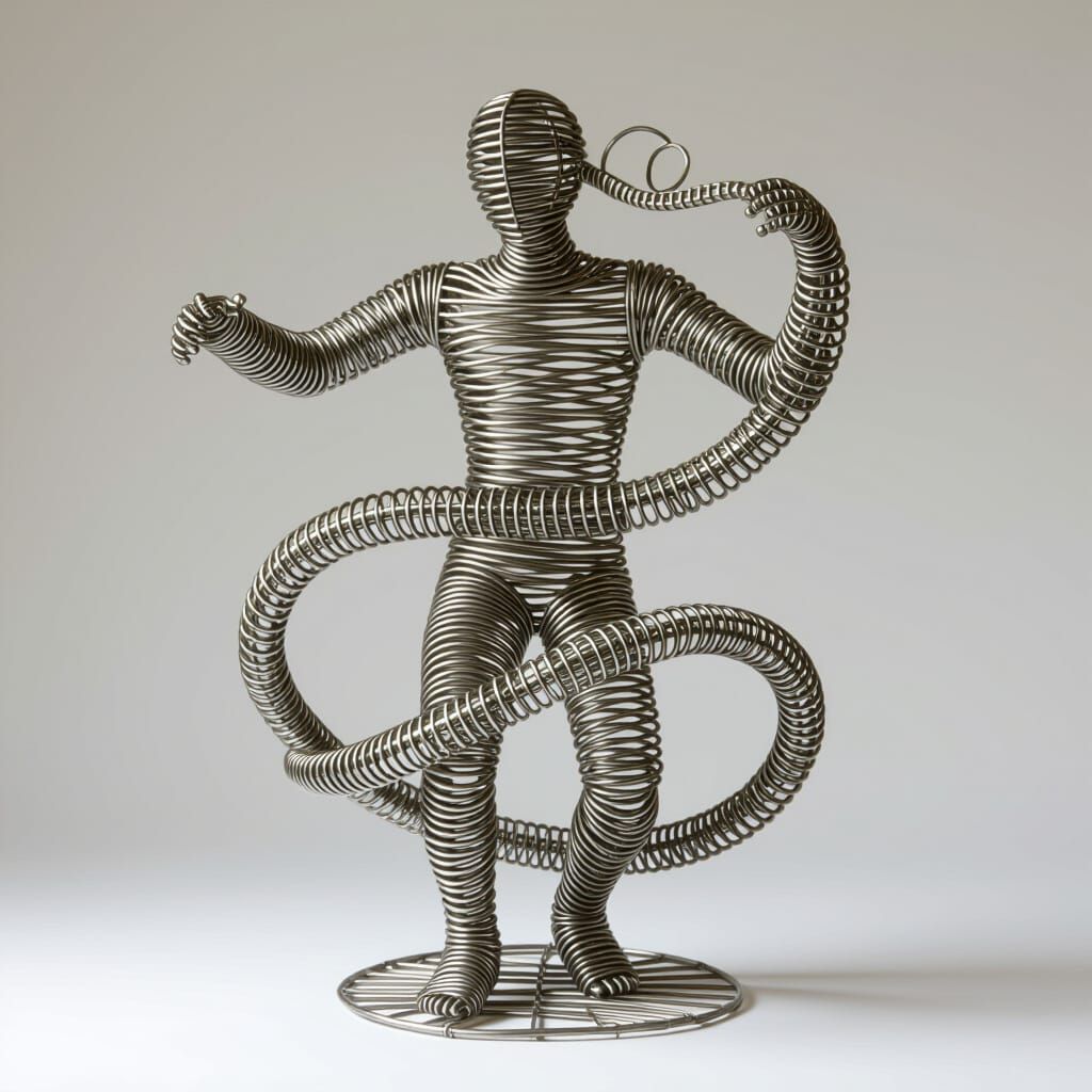 Abstract Metal Wire Sculpture Art