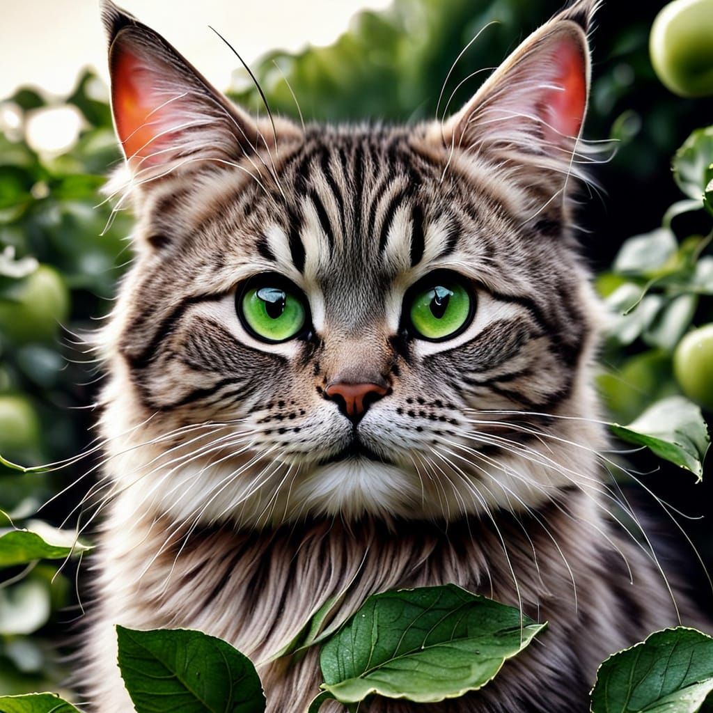 Whimsical Feline Fruit in Pastel Colors