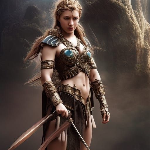 Epic Warrior Princess Digital Matte Painting
