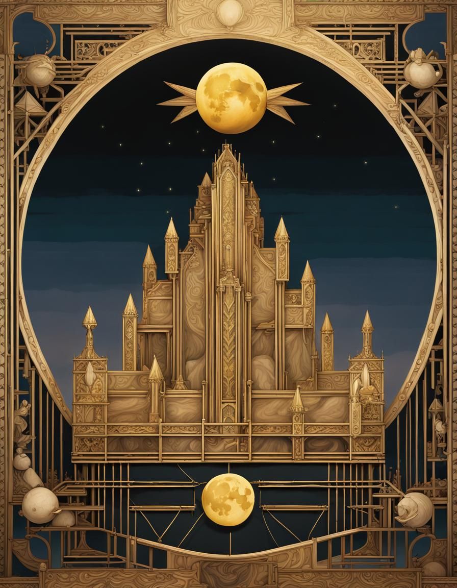 Golden Crown Art Deco Renaissance Painting