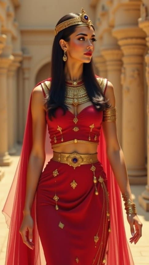 Ancient Egyptian Queen in Pin-Up Photography Style