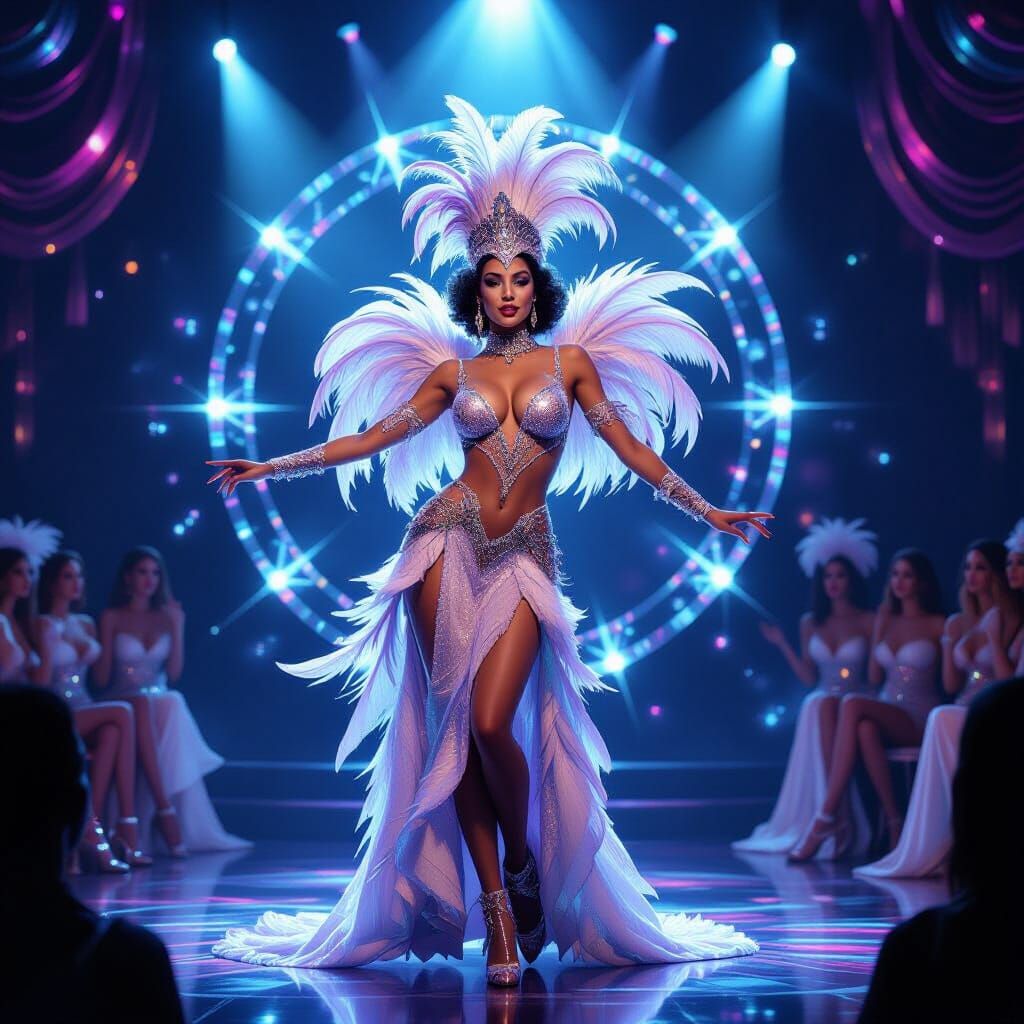 Futuristic Cabaret Showgirl in Digital Fantasy Art