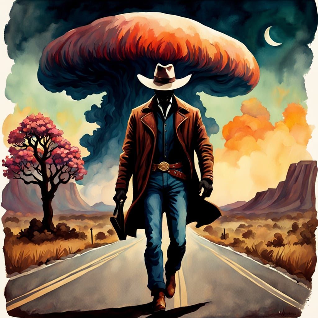 Ethereal Stranger Emerges from a Post-Apocalyptic Landscape