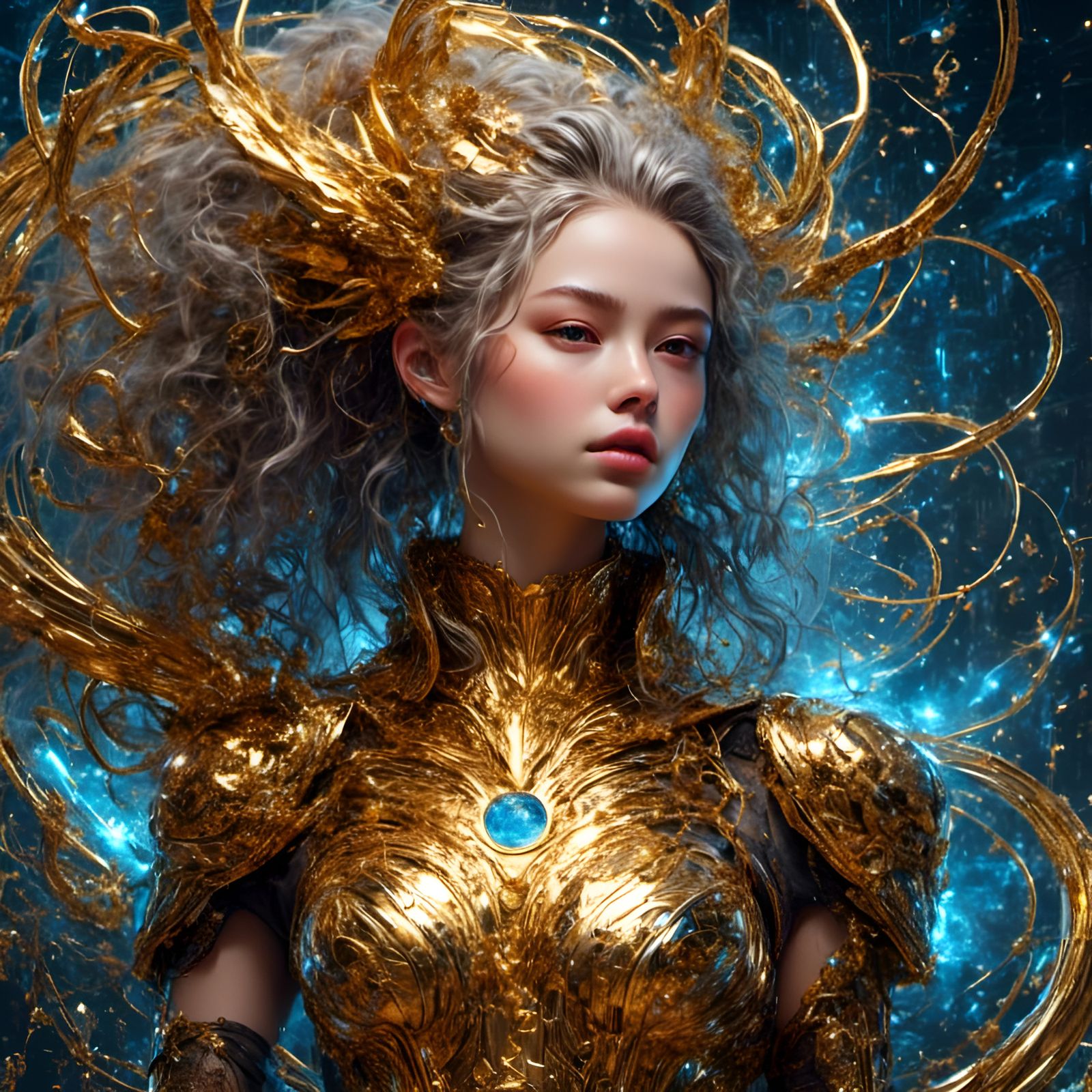 Cyberpunk Princess Belle with Shiny Aura