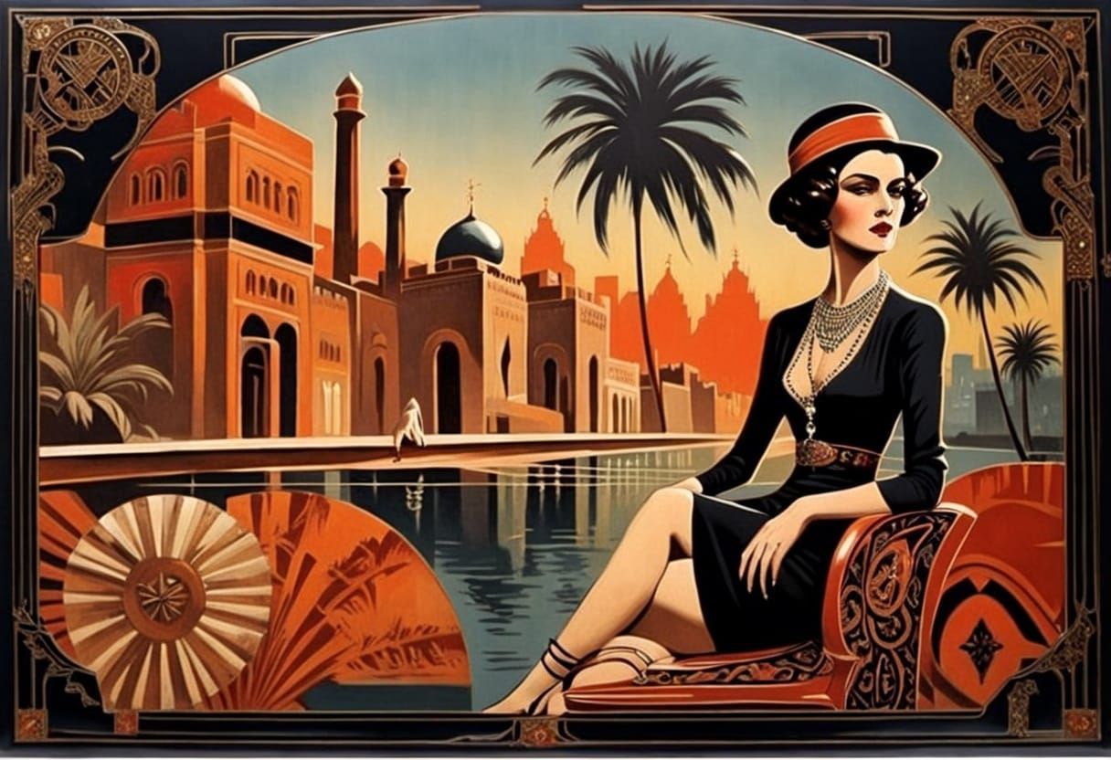 Art Deco Cairo Noir Orientalism in Enamel Colors