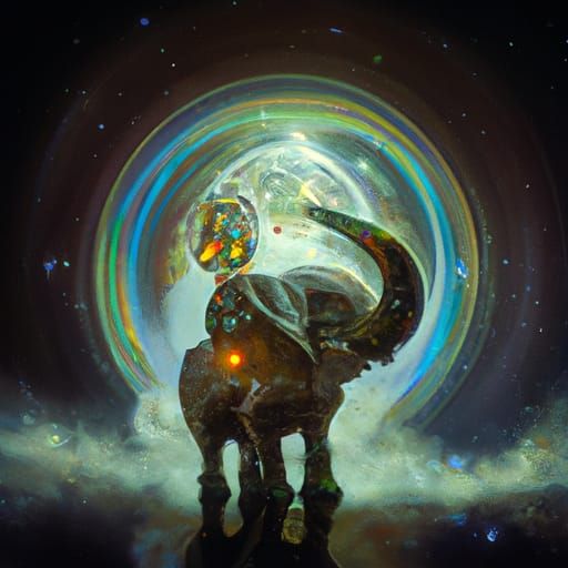 Glass Elephant Archie in Space: Digital Matte Painting