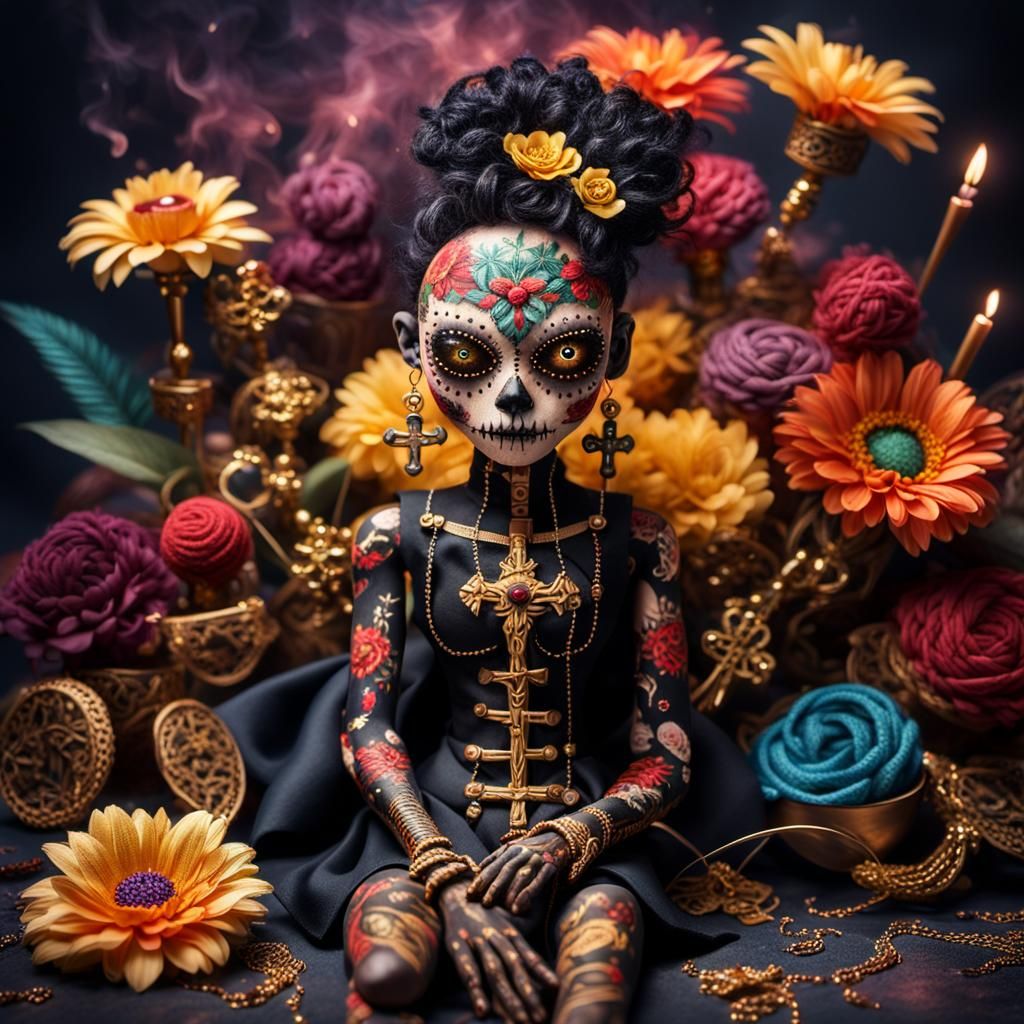 Muscular Voodoo Doll in Cosmic Setting