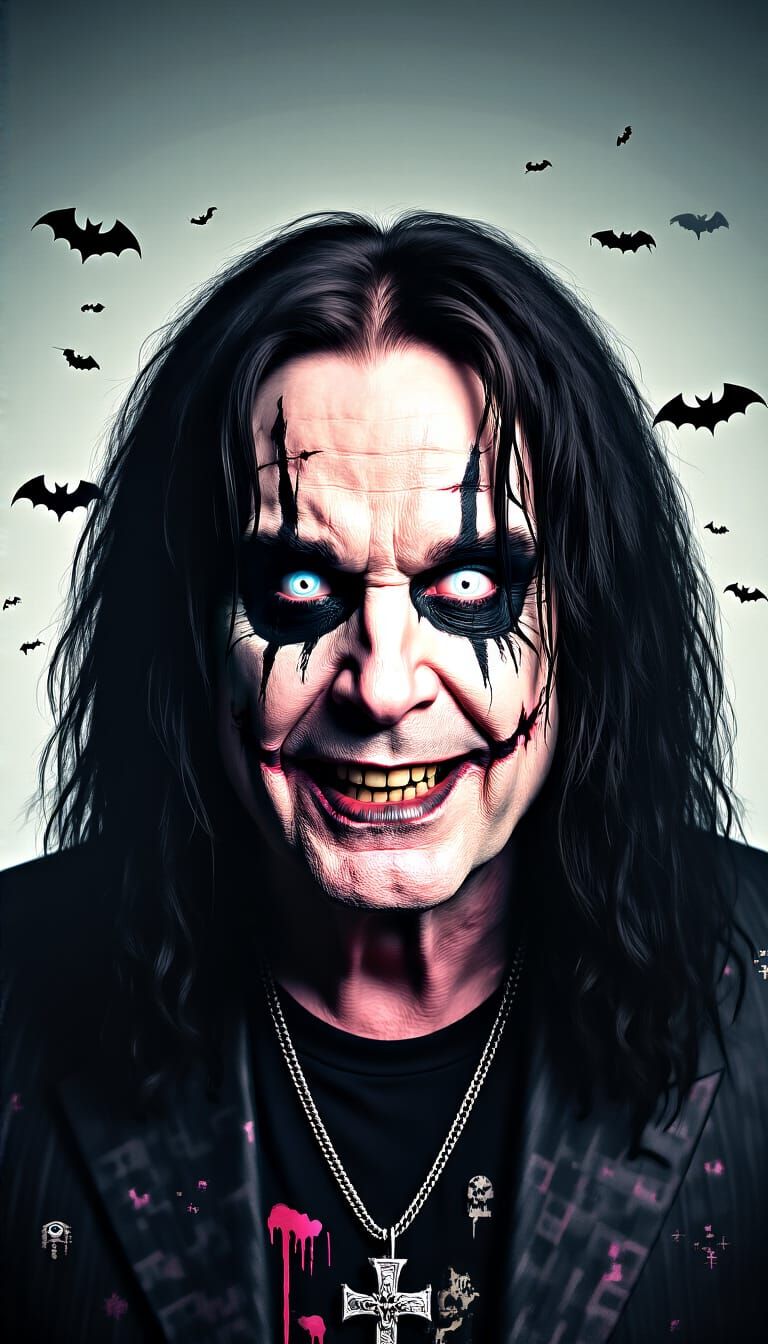 Ozzy Osbourne Corrupted Avatar in Surreal Glitch Art