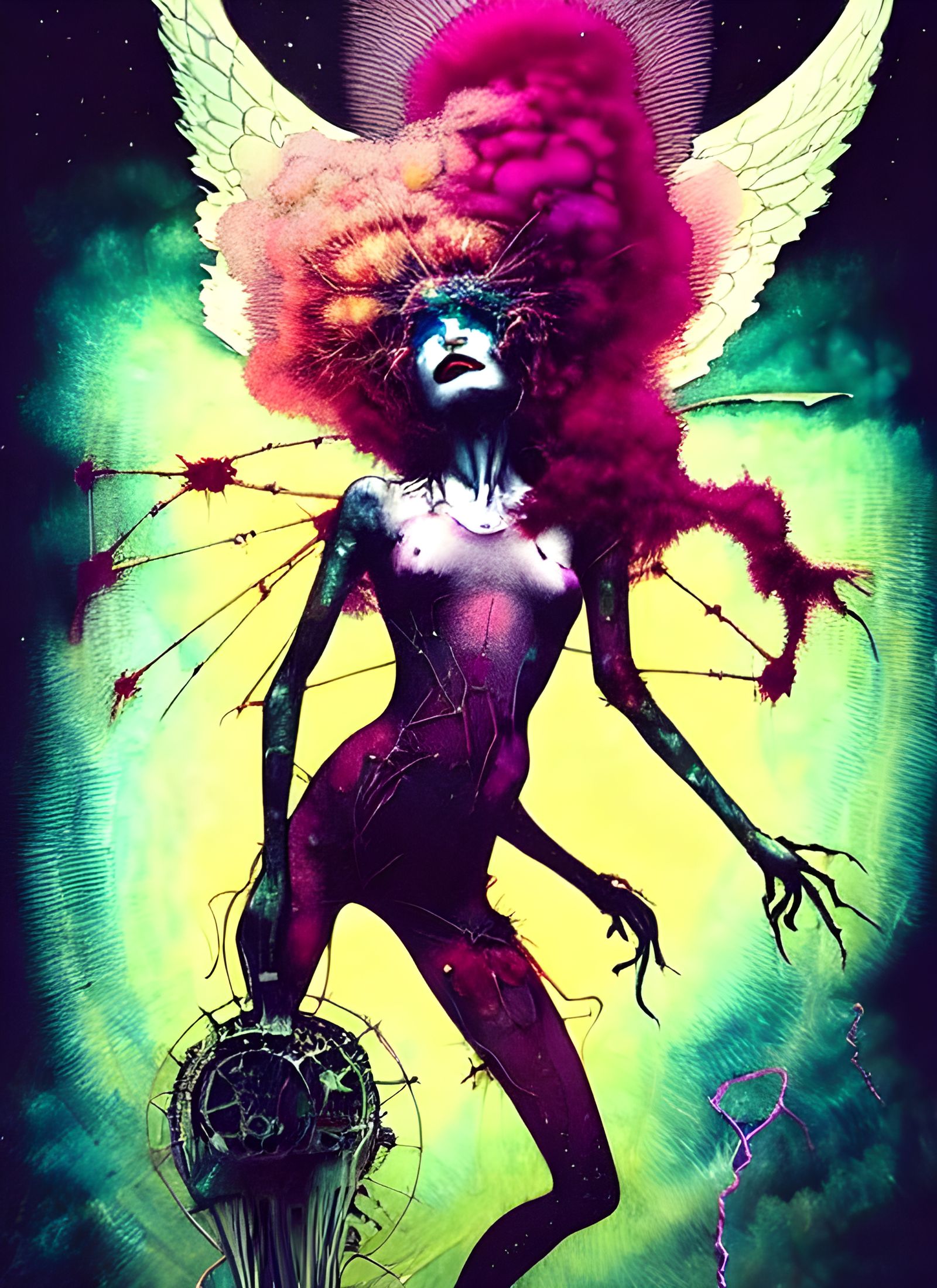 Sinister Radioactive Angel in Dark Fantasy Style