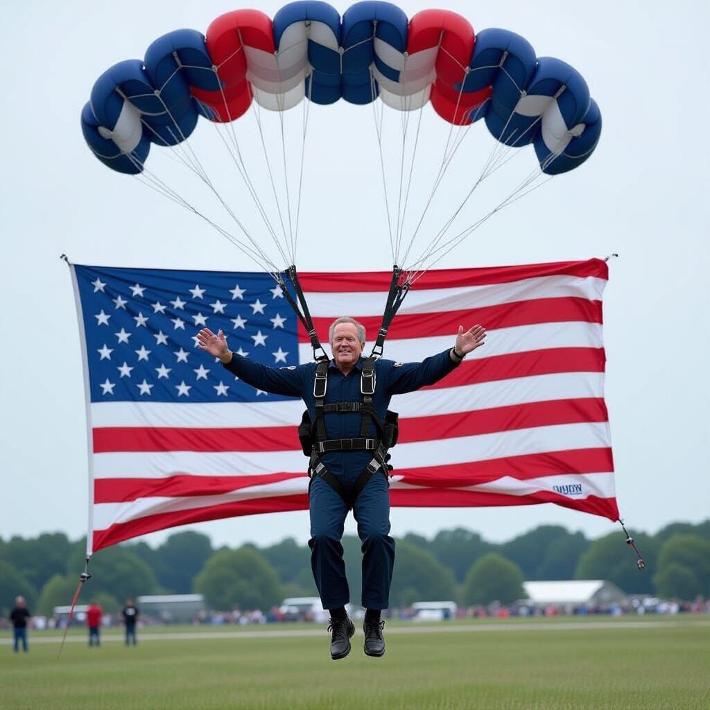 George H.W. Bush Skydiving in Retirement