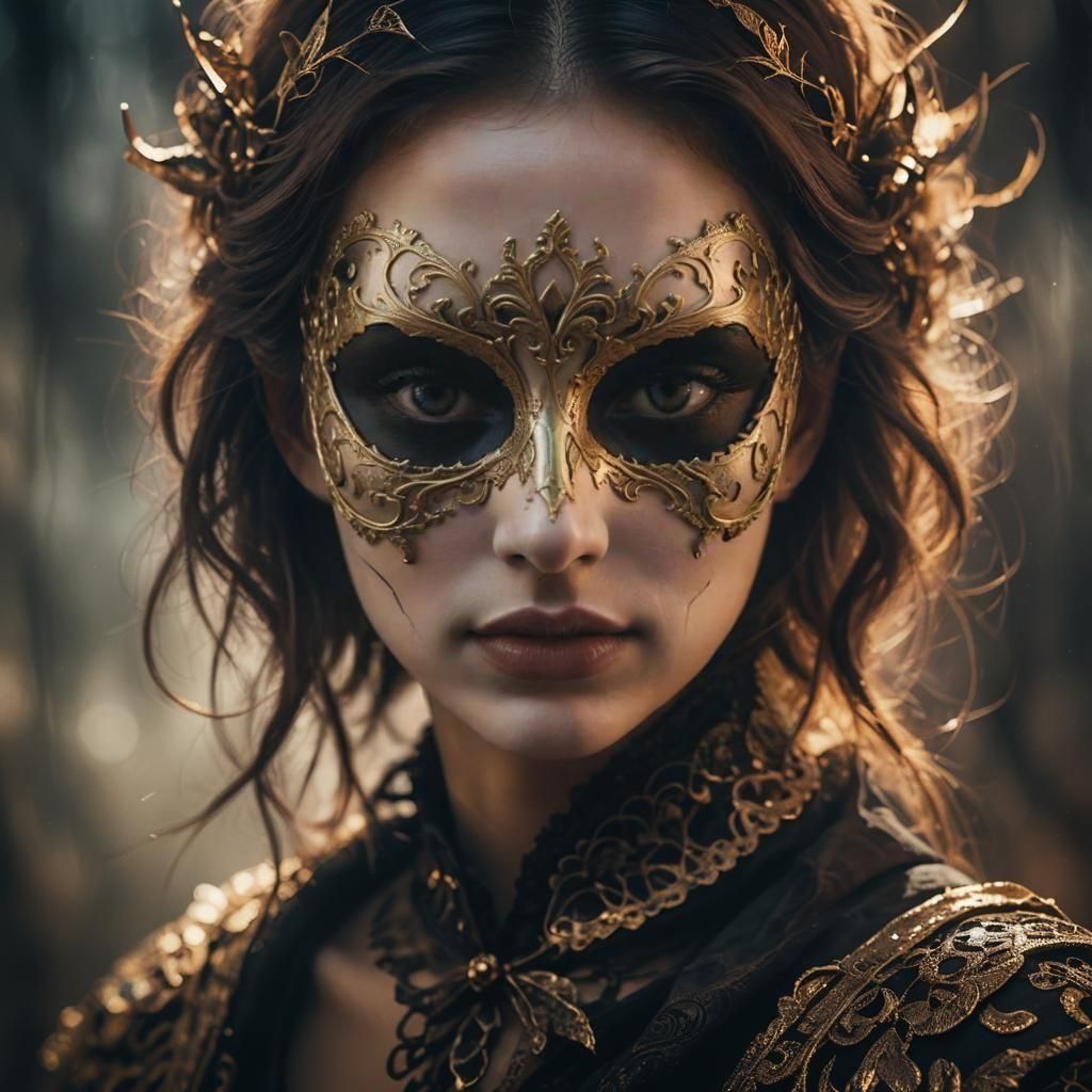 Girl in a Two-Faced Mask