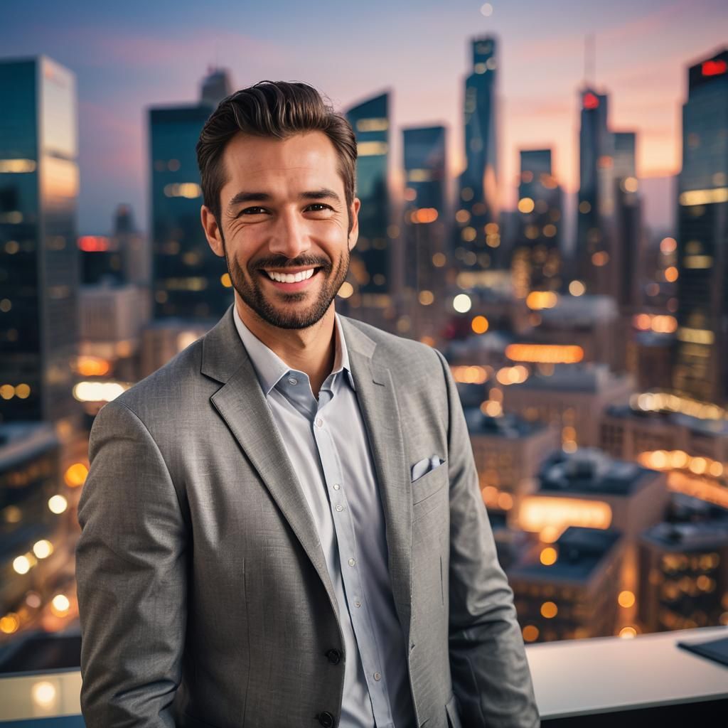 Professional Headshot in Modern Office Setting