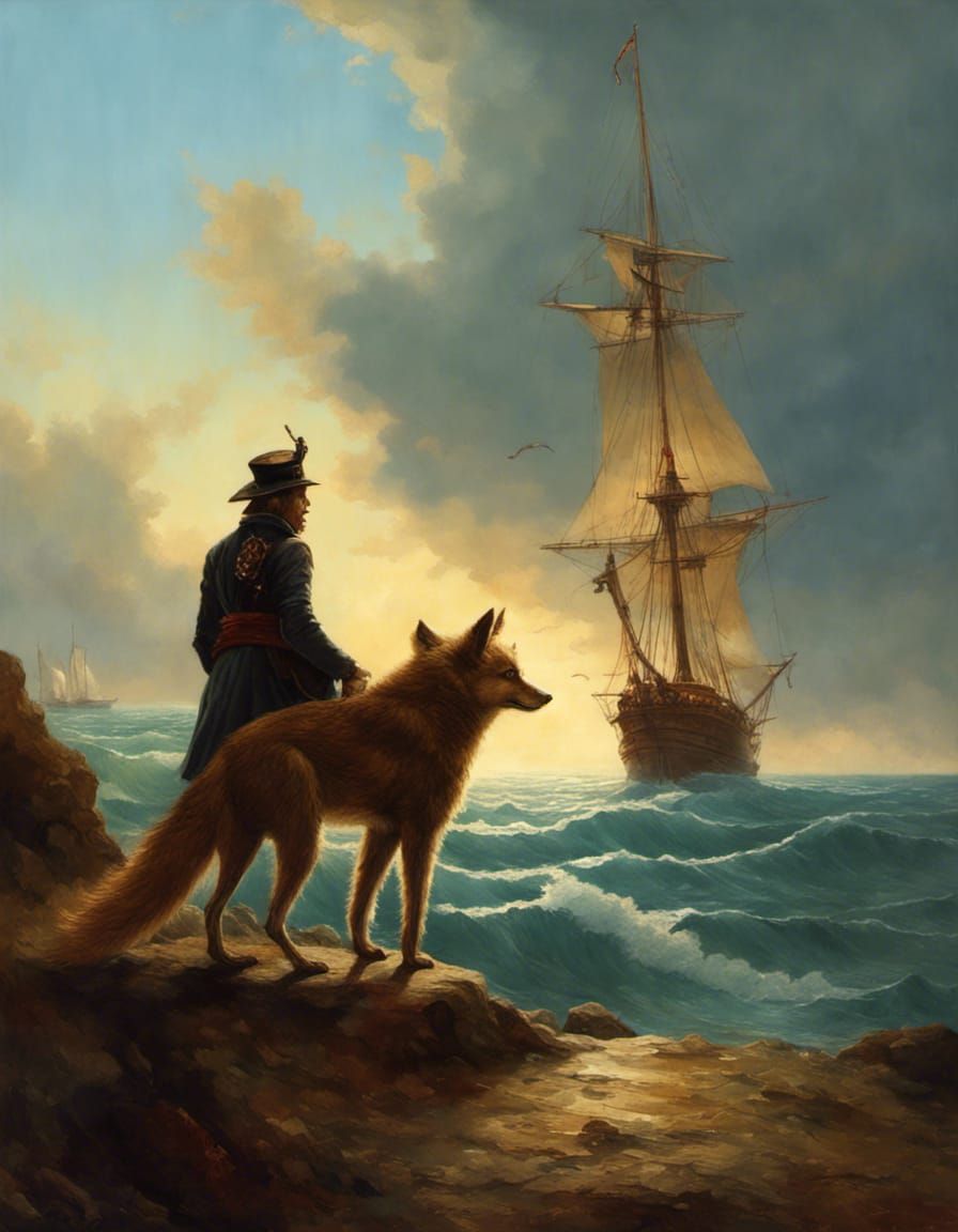 Tall fox and his pirate comrade