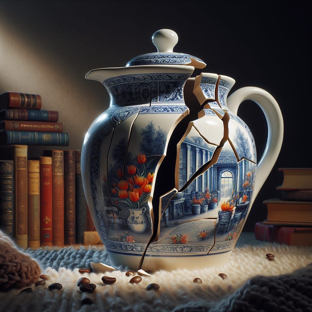 Delft Coffee Pot Reveals a Library