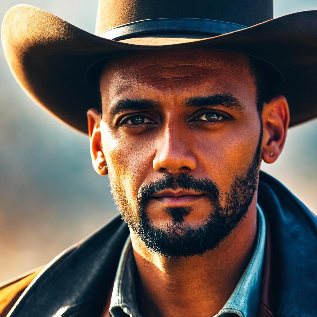 Cowboy Portrait in Western Film Concept Art