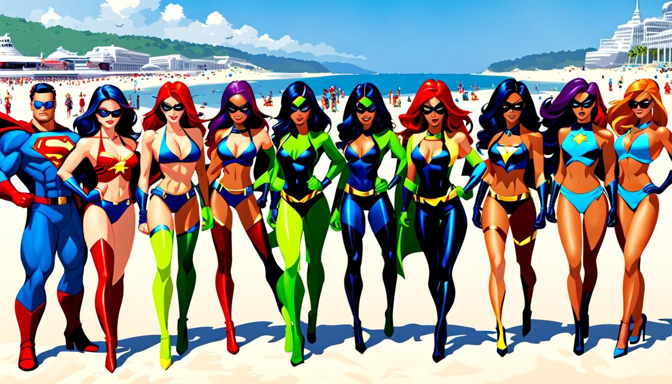 Superhero Beach Party: Bikinis and Seaside Fun