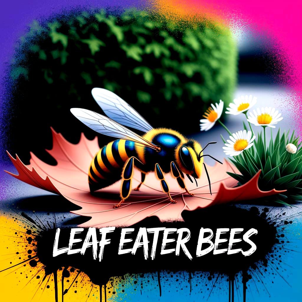 Leaf-Eater Bees in a Summer Garden: Graffiti Art