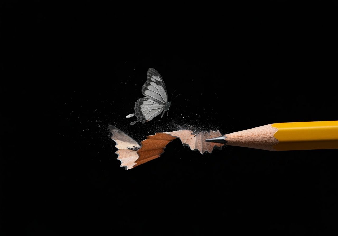 Pencil Shavings Transform into Butterflies Macro Still-Life