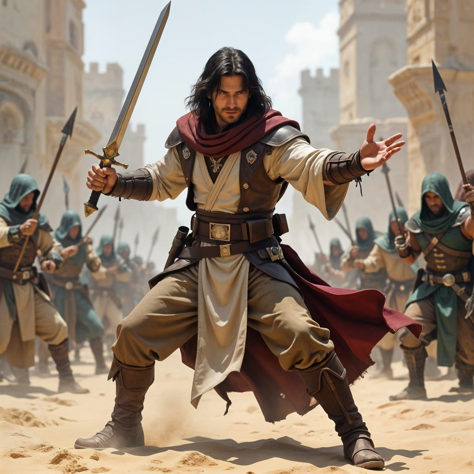 D&D Jedi Knight in Intense Medieval Battle