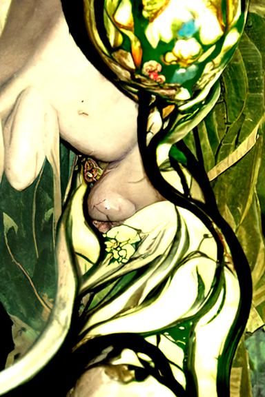 Hyperrealistic Growth Inspired by Alphonse Mucha