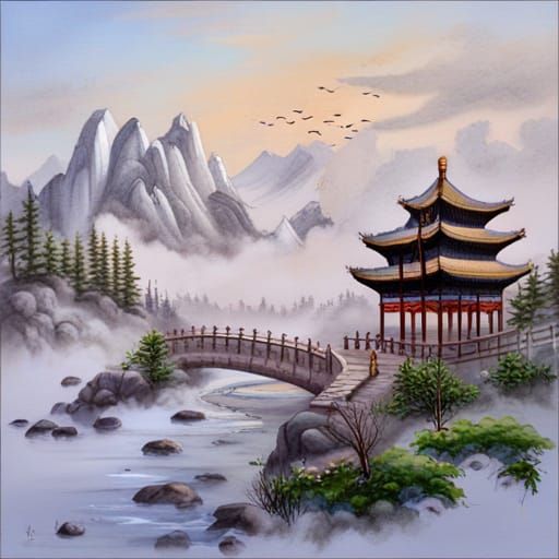 Vintage Chinese Scrapbook Album with Hieroglyphs