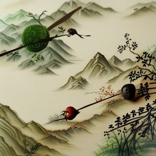 Ancient Chinese Mosaic Assembled Through Pencil Drawings