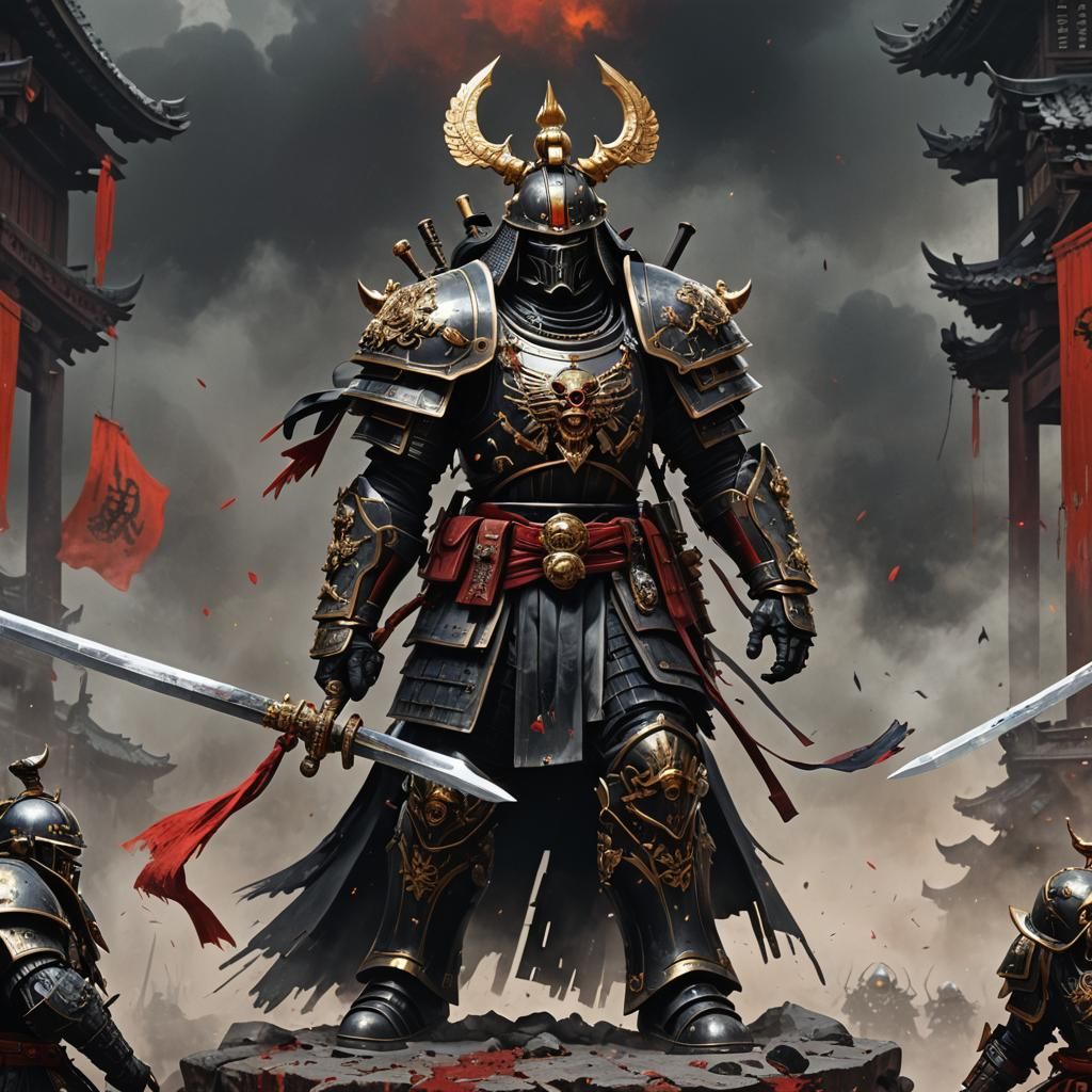 Dark Samurai Custode in Warhammer 40k Style