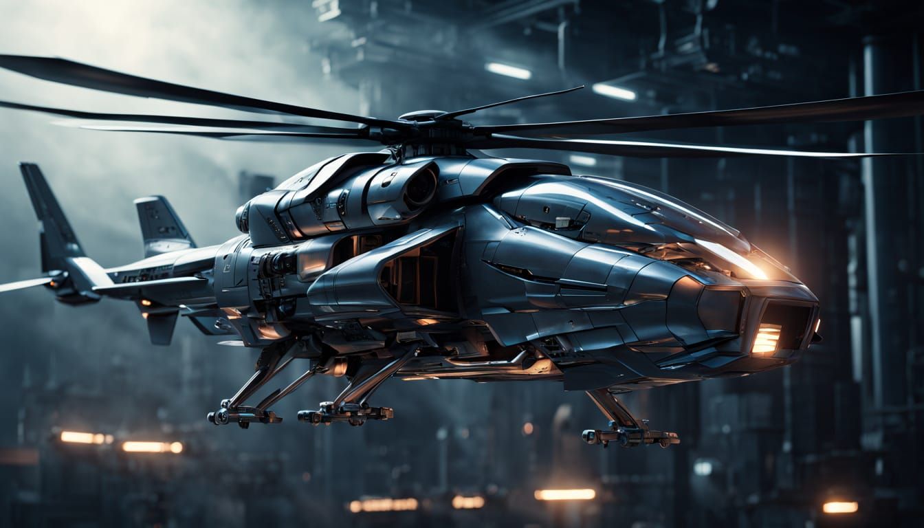 Futuristic Jet Copter in Hyper-Realistic Sci-Fi Art
