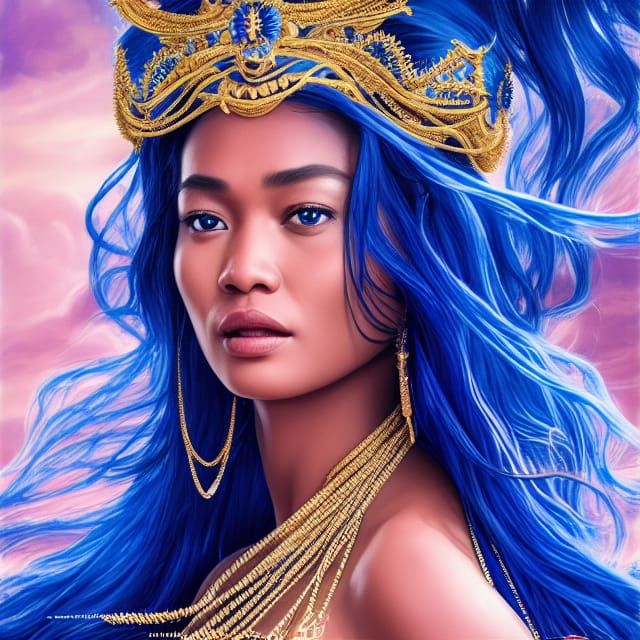 Sensual Palauan Woman in Ethereal Fantasy Style