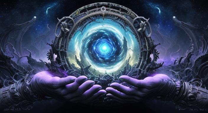 White Zombie Hands Emerging from Singularity