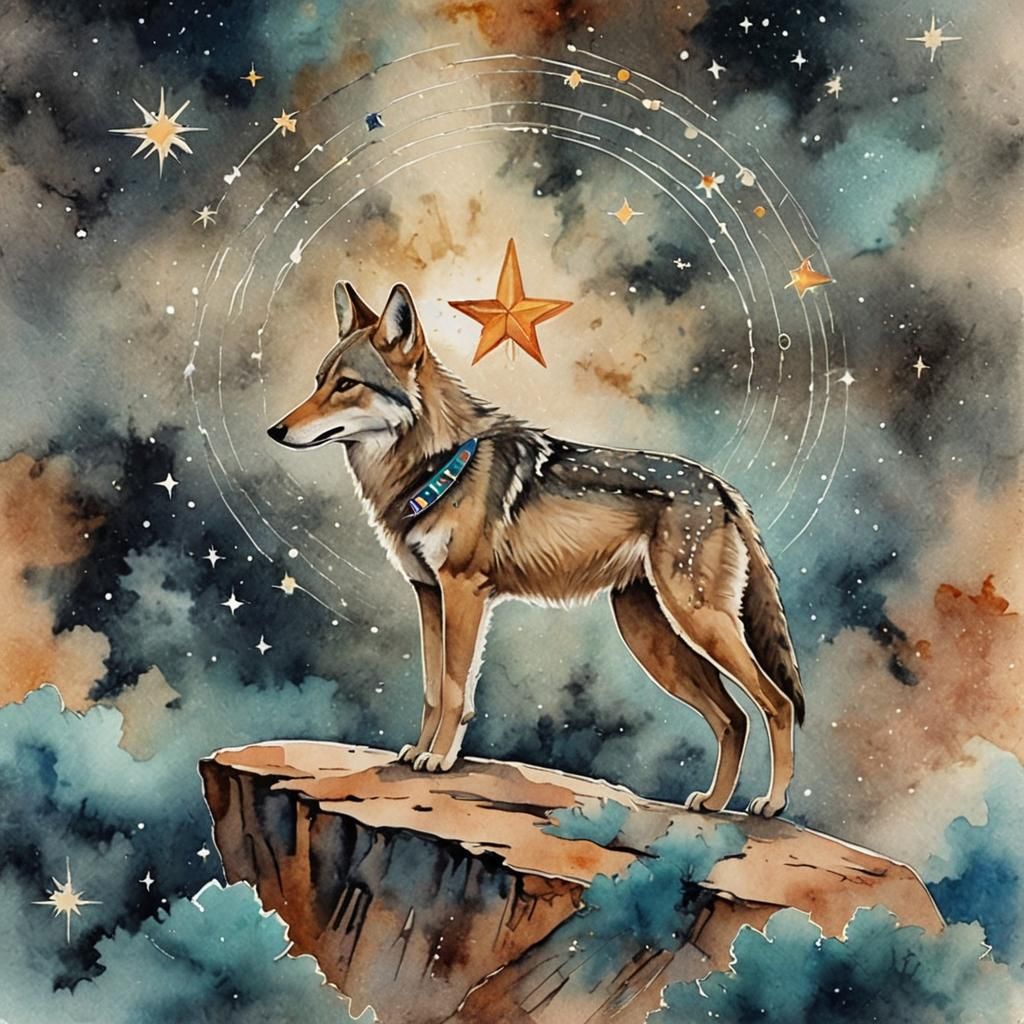 Sky Coyote Placing Stars: Navajo Creation Story